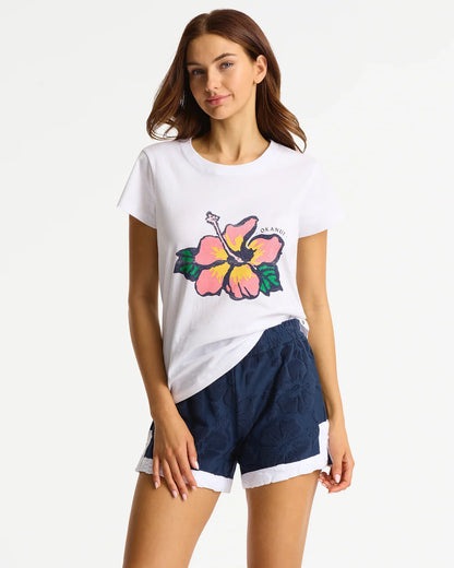 Womens Blooming Slim T'Shirt - White