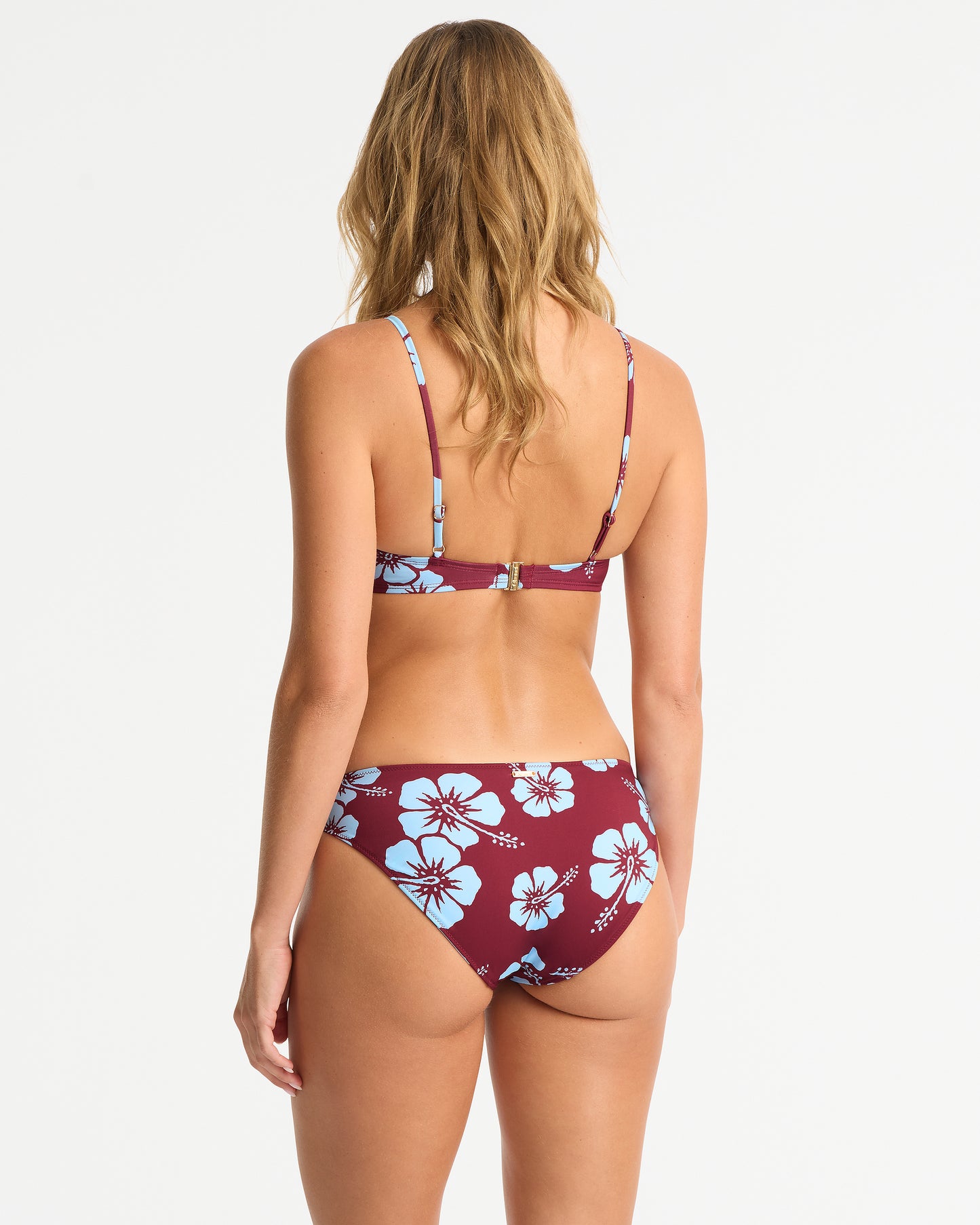 Ariel Crop Bikini Top - Hibiscus Sienna Ice
