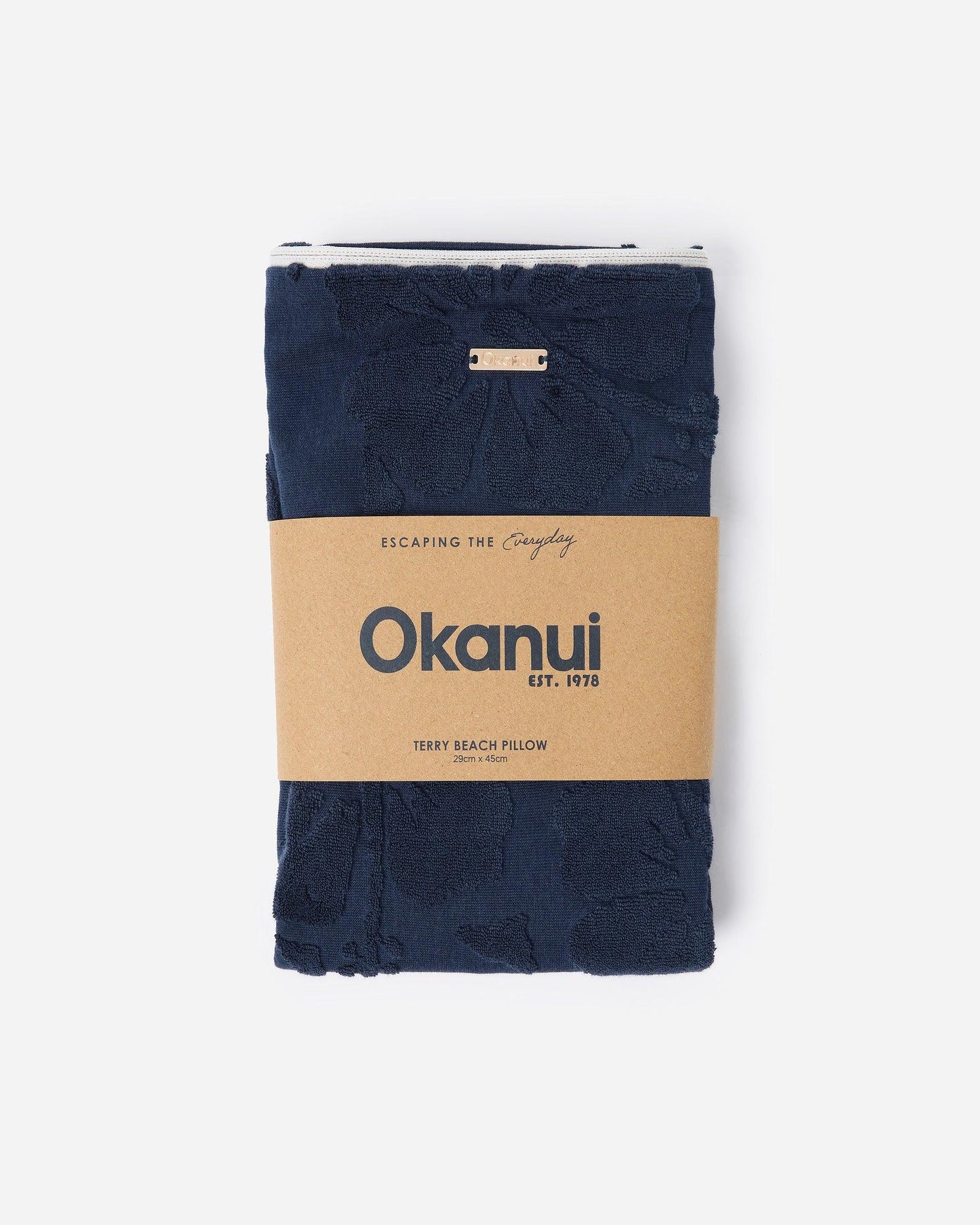 Weekend Terry Beach Pillow - Hibiscus Navy