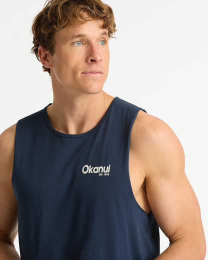 Mens Classic Badge Tank - Navy