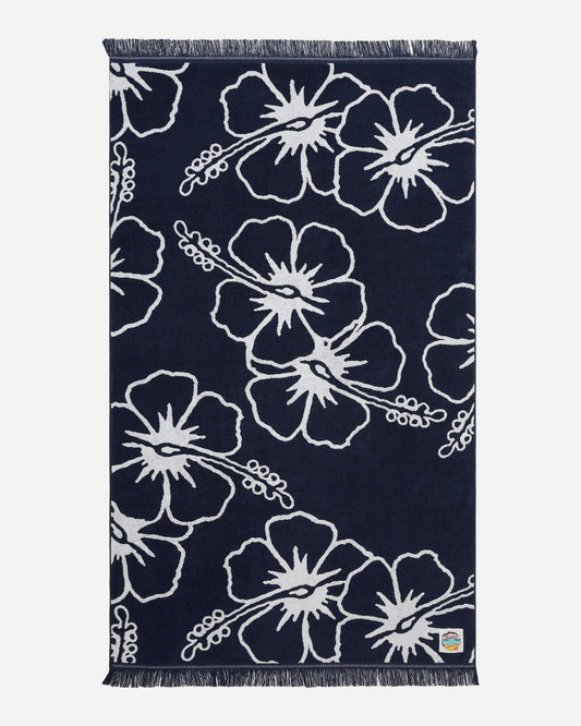 Classic Hibiscus Towel - Hibiscus Navy
