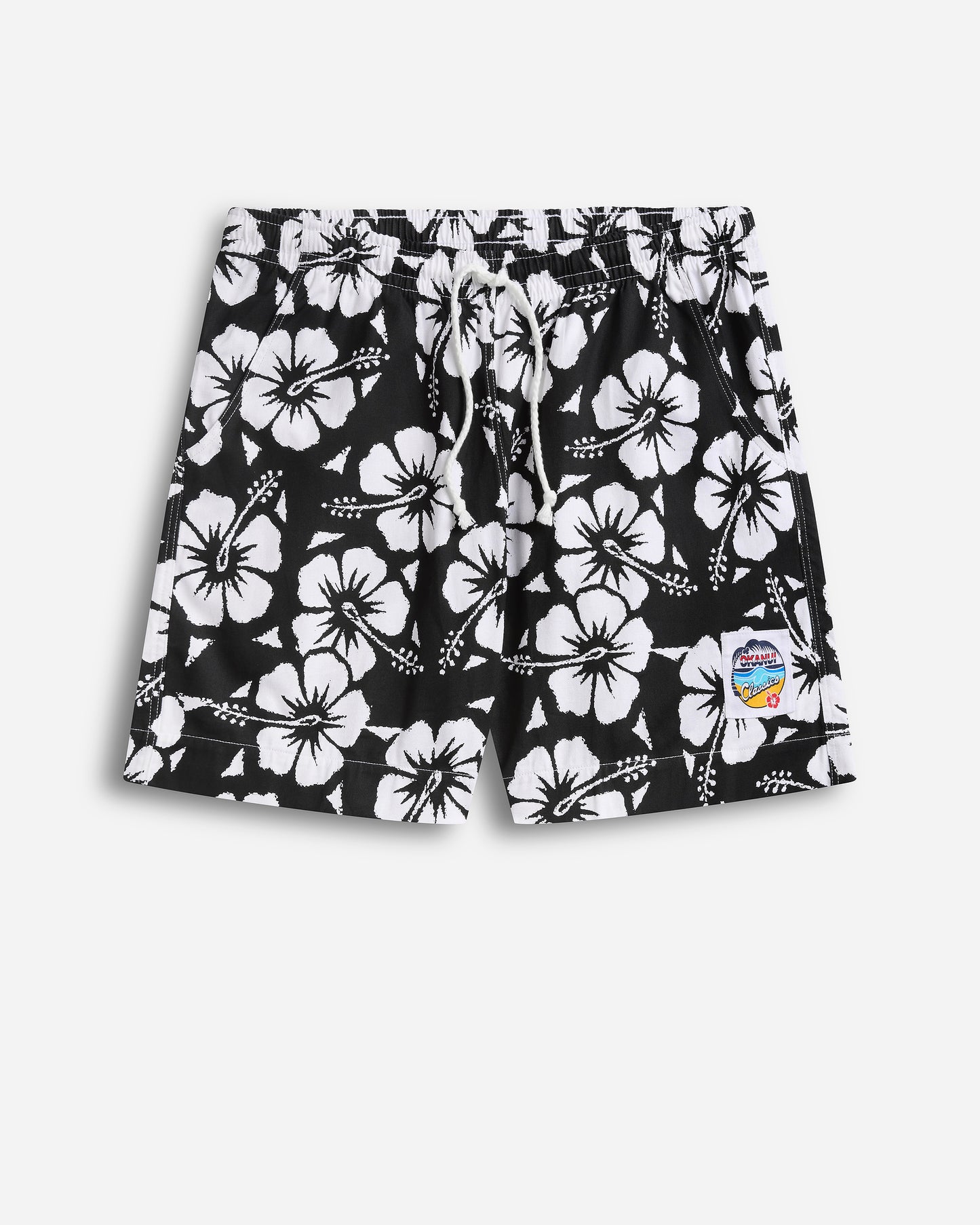 Mens - Classic Short Shorts - Hibiscus Black