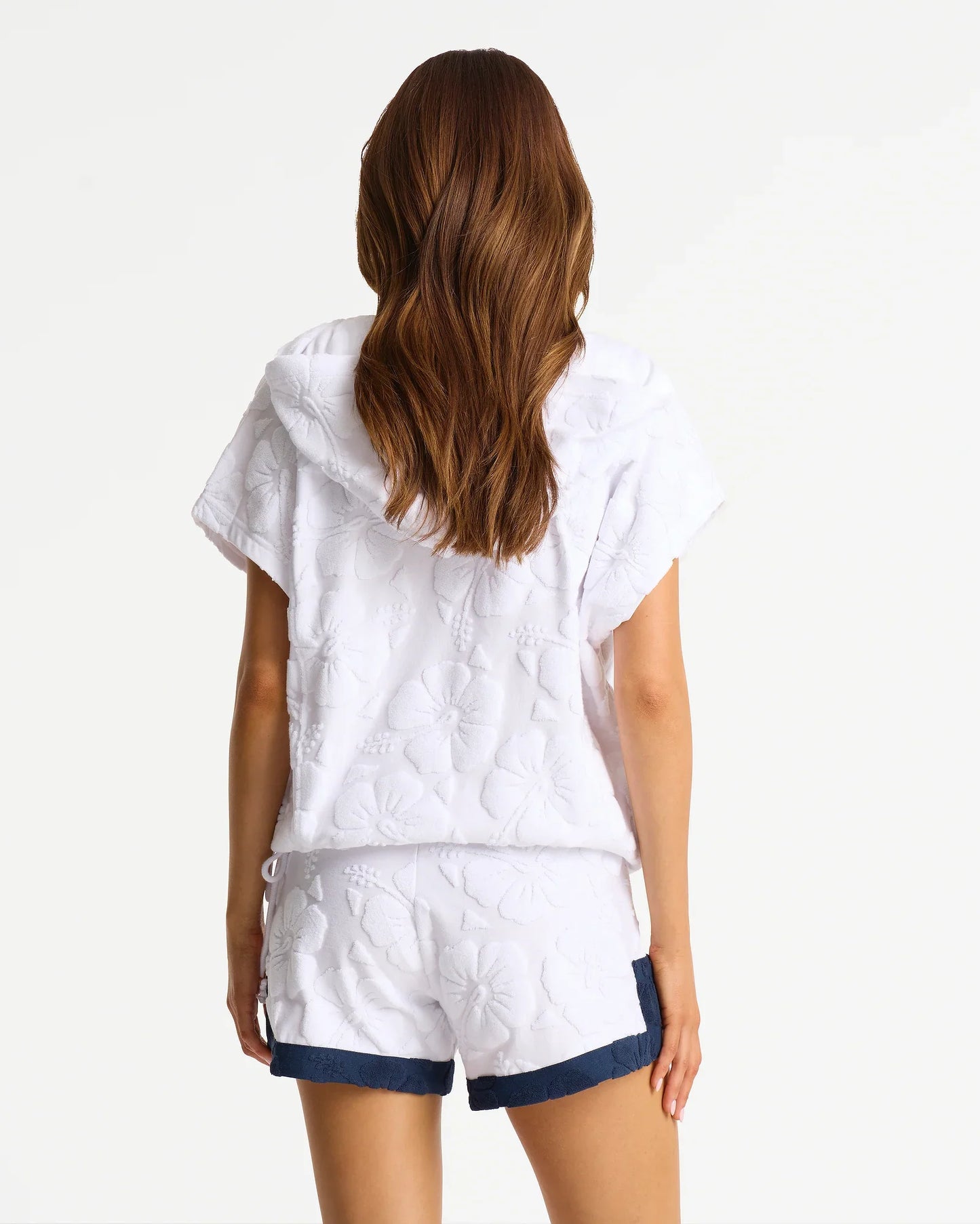Sporty Terry Short - White Navy