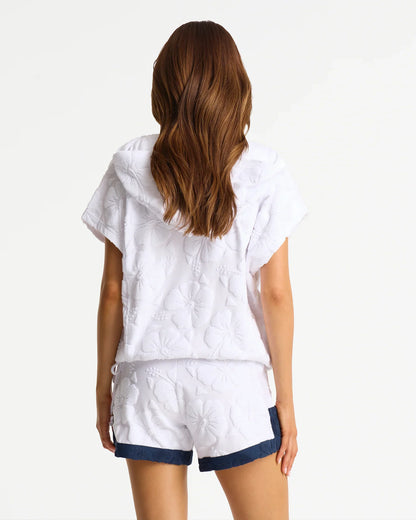 Sporty Terry Short - White Navy