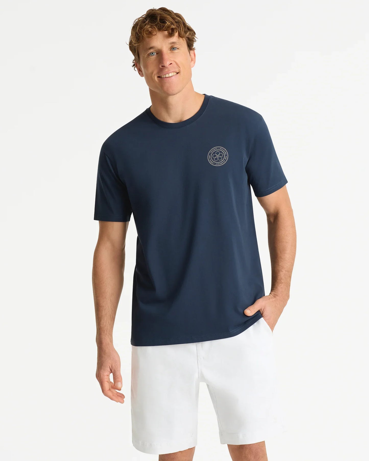 Mens Fineline T'Shirt - Navy