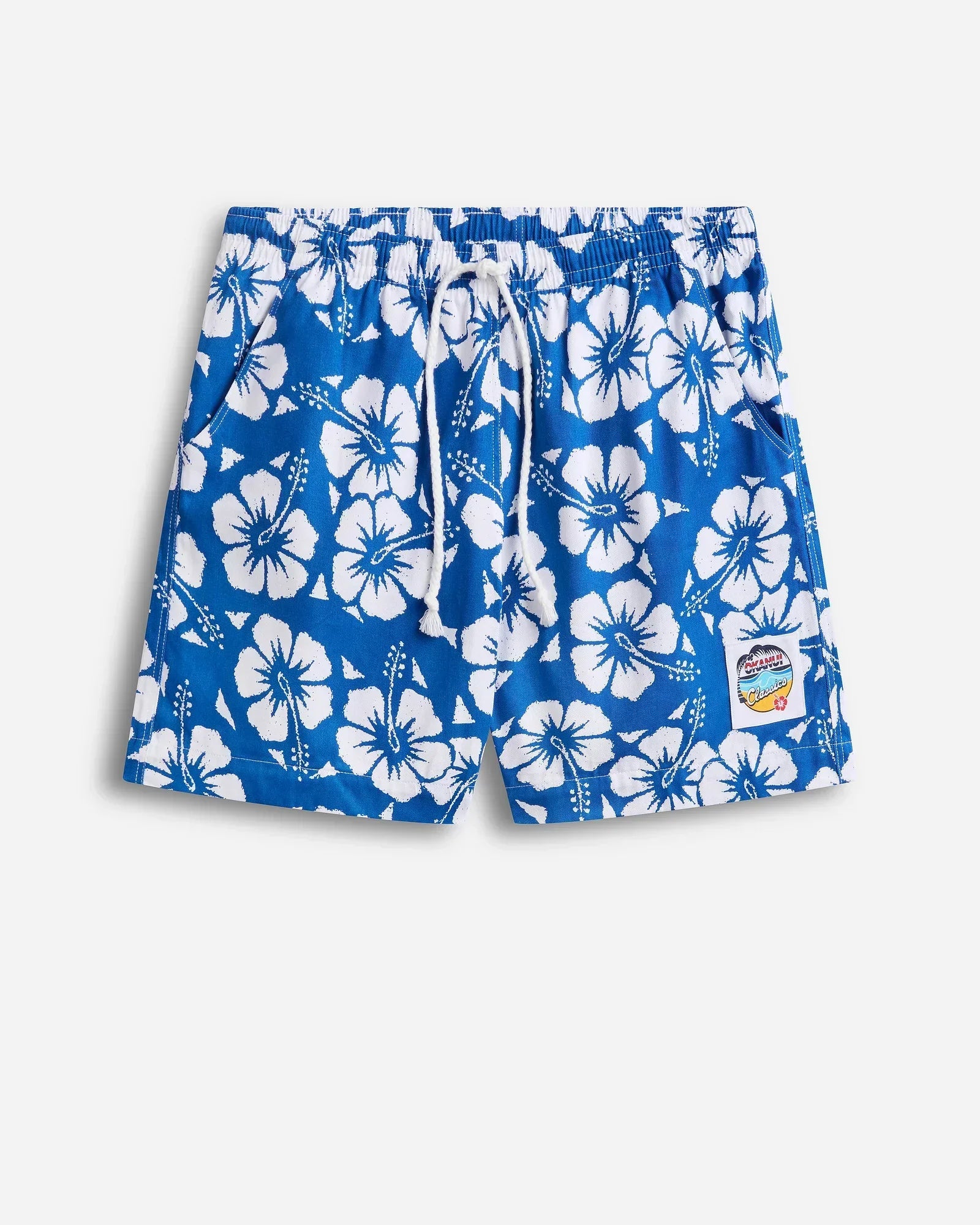 Okanui Classic Short Board Shorts for Men Hibiscus Blue