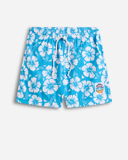 Mens - Classic Short Shorts - Hibiscus Sky