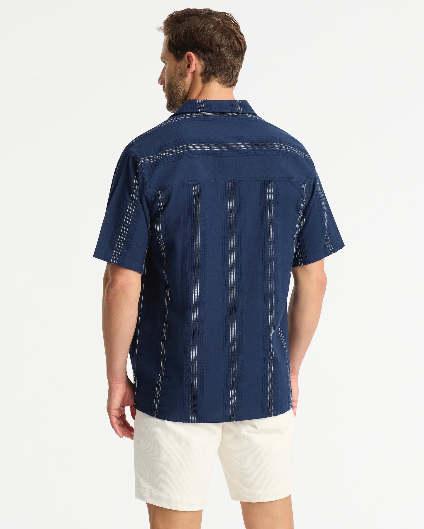 Mens - Lakeside SS Shirt - White Navy