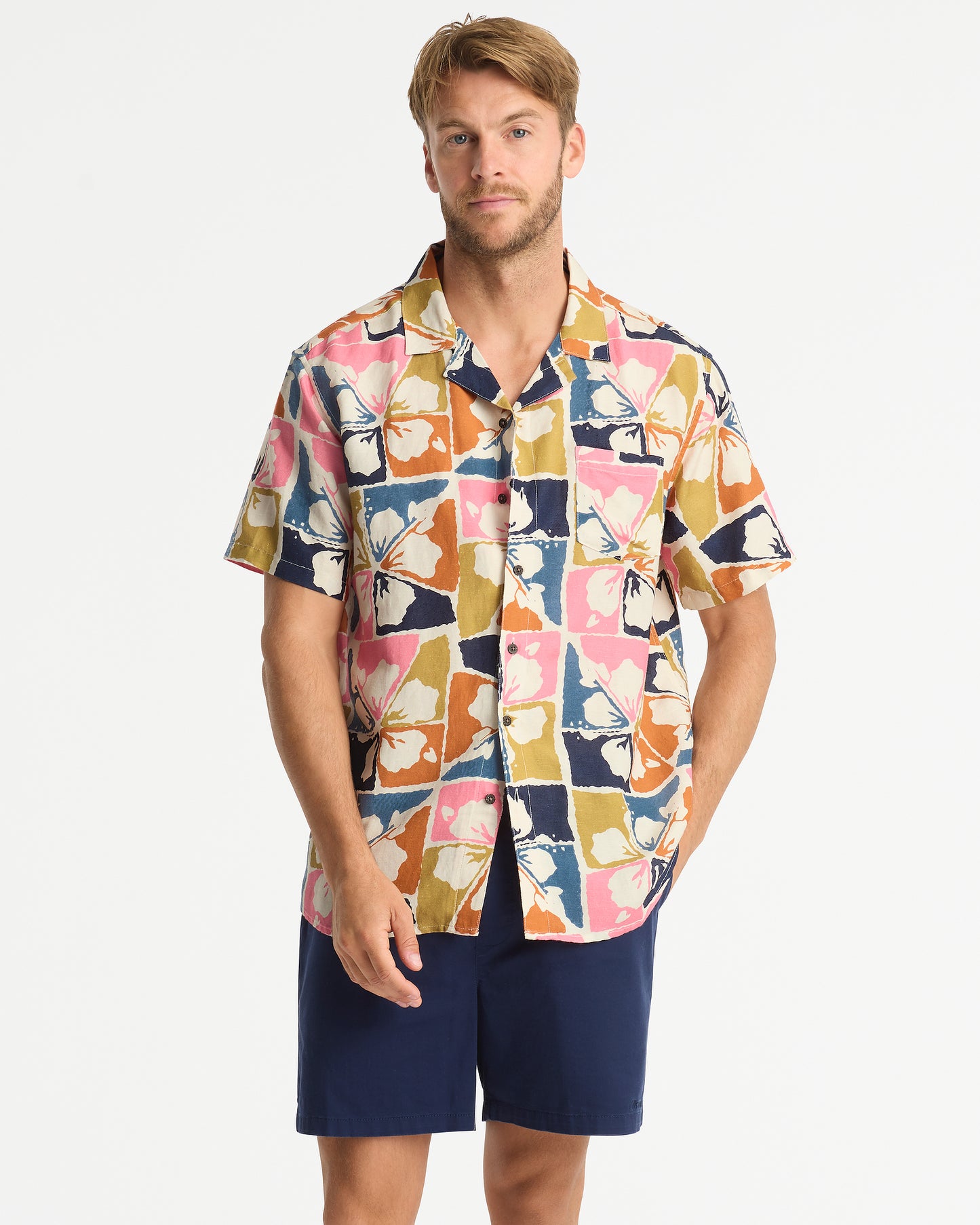 Mens - Aloha Shirt - Pursuit Aloha Shirt - Stone Multi