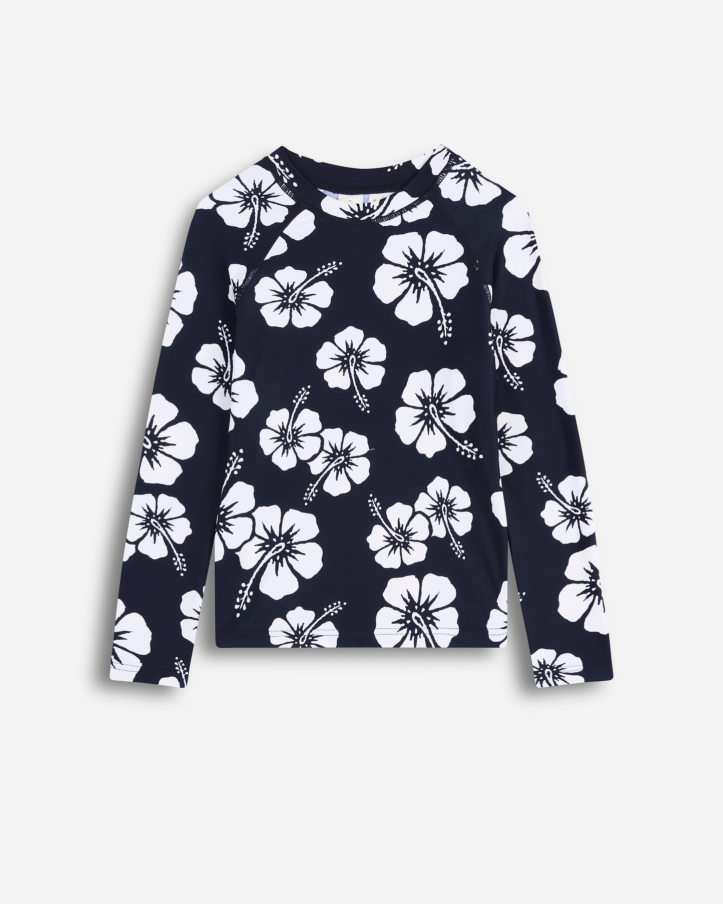 Girls - Swim Long Sleeve Rashie - Hibiscus Navy