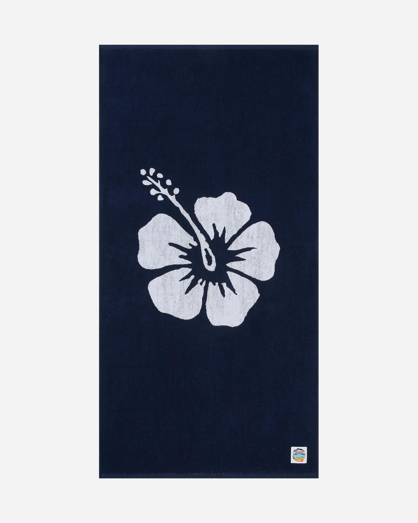 Hibiscus Beach Towel - Navy White