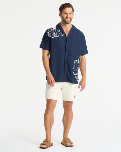 Mens - Quay Embroidered Shirt - Navy White