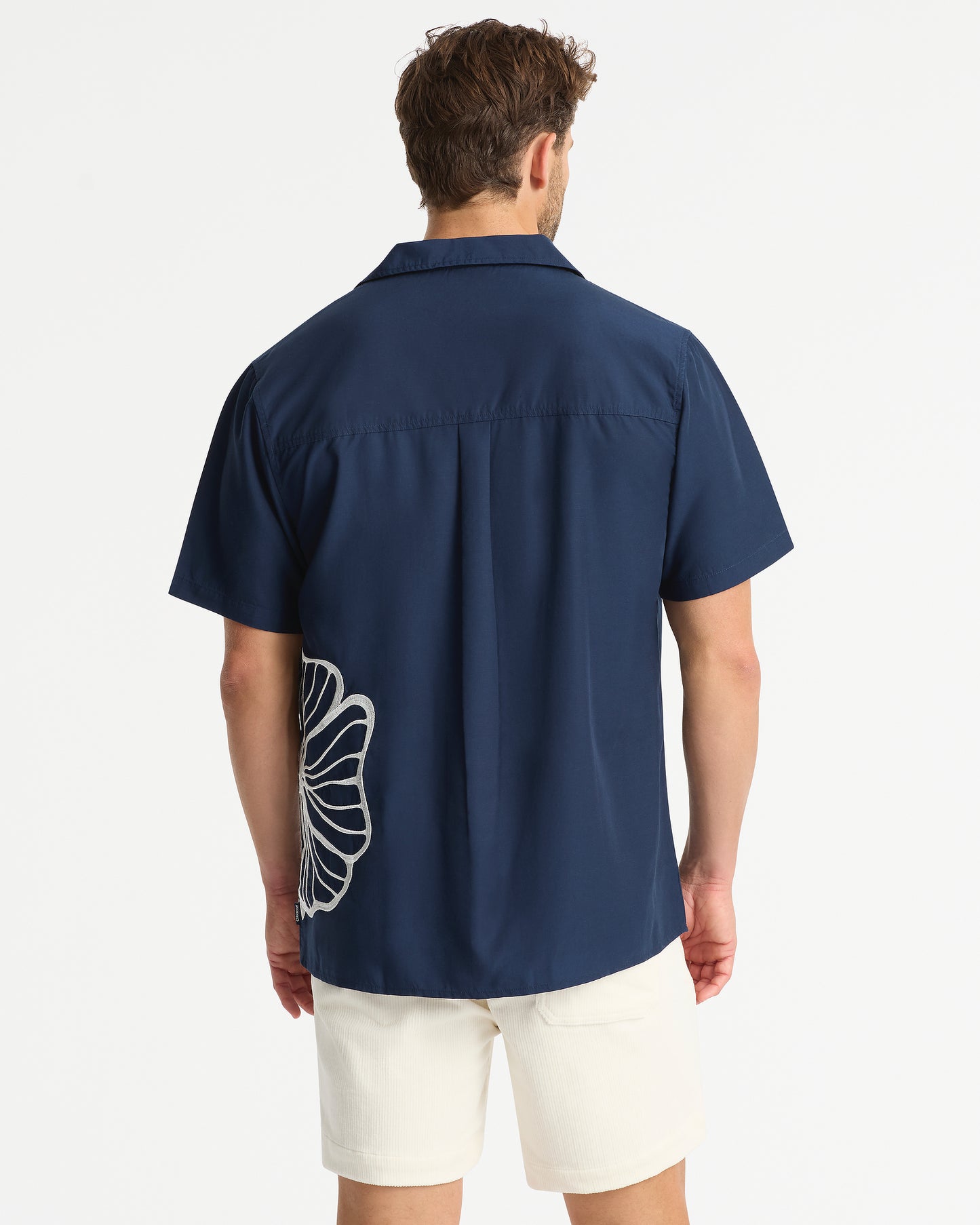 Mens - Quay Embroidered Shirt - Navy White