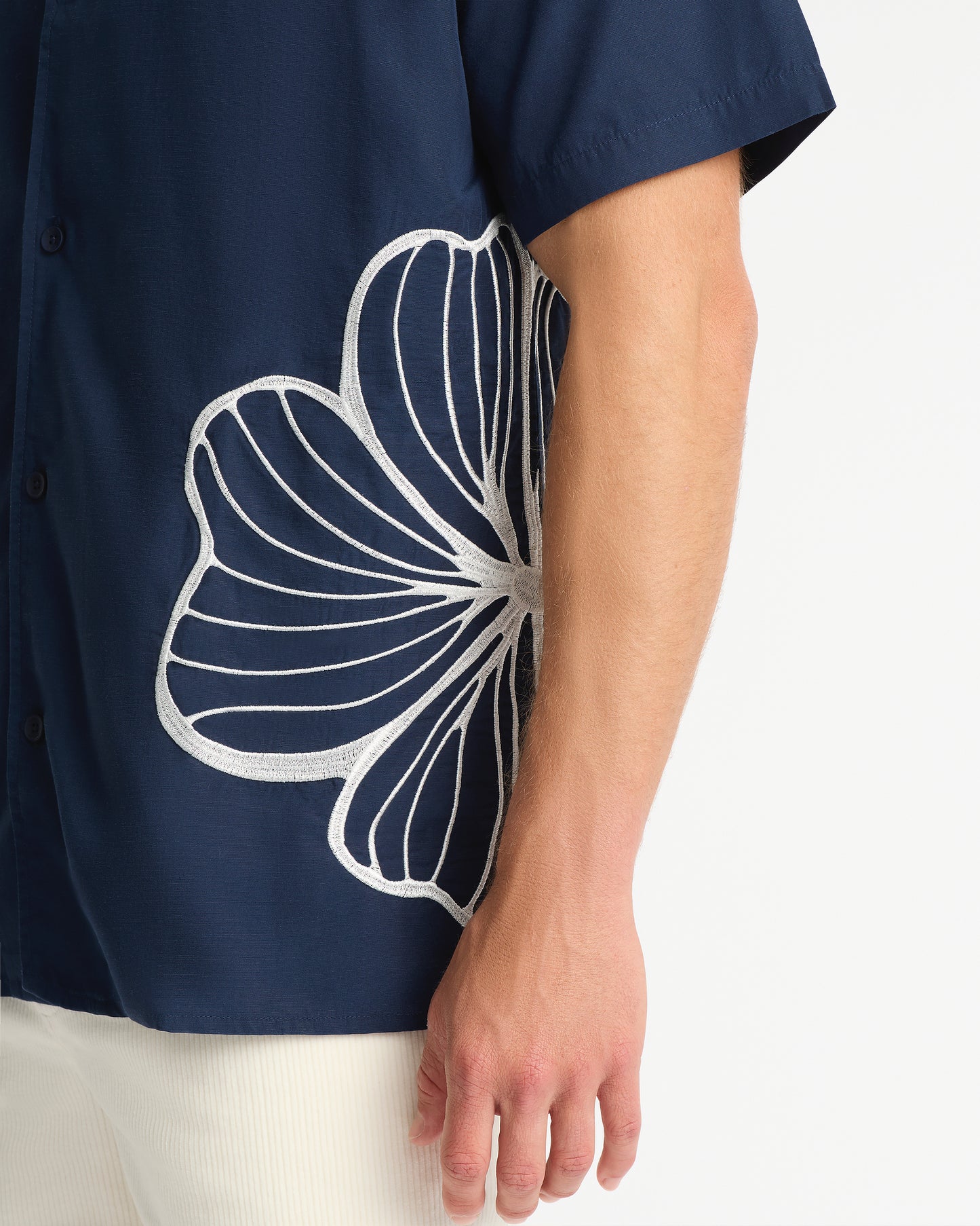 Mens - Quay Embroidered Shirt - Navy White