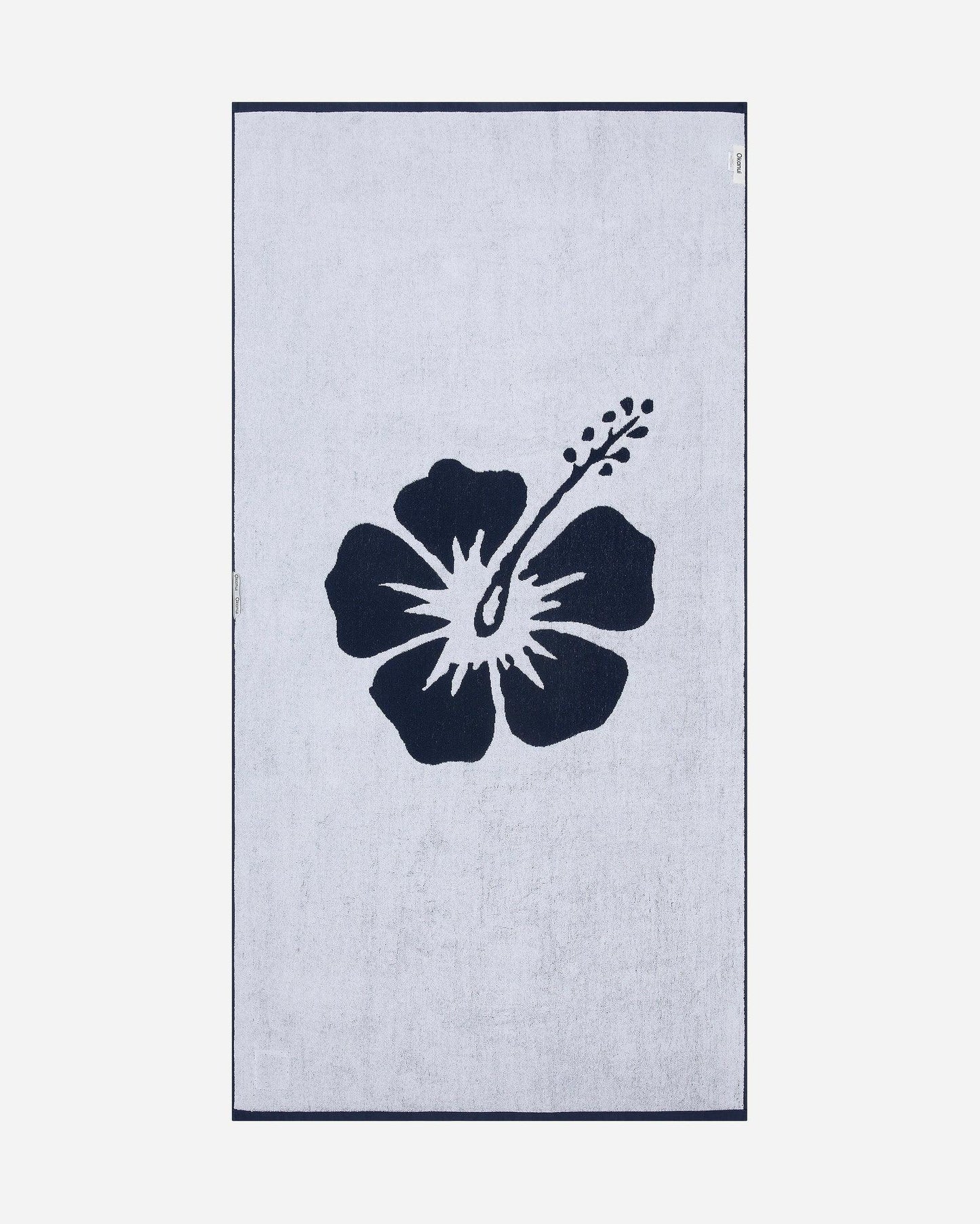 Hibiscus Beach Towel - Navy White