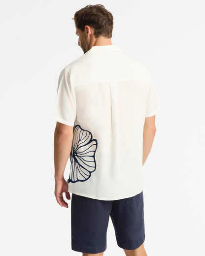 Mens - Quay Embroidered Shirt - White Navy