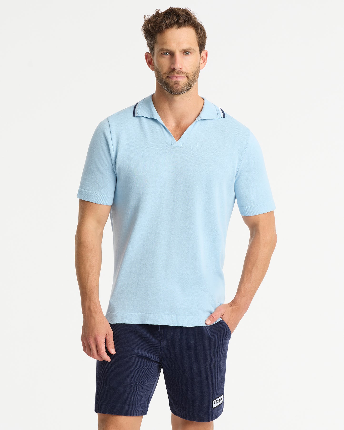 Mens - Earl Knit Polo - Ice
