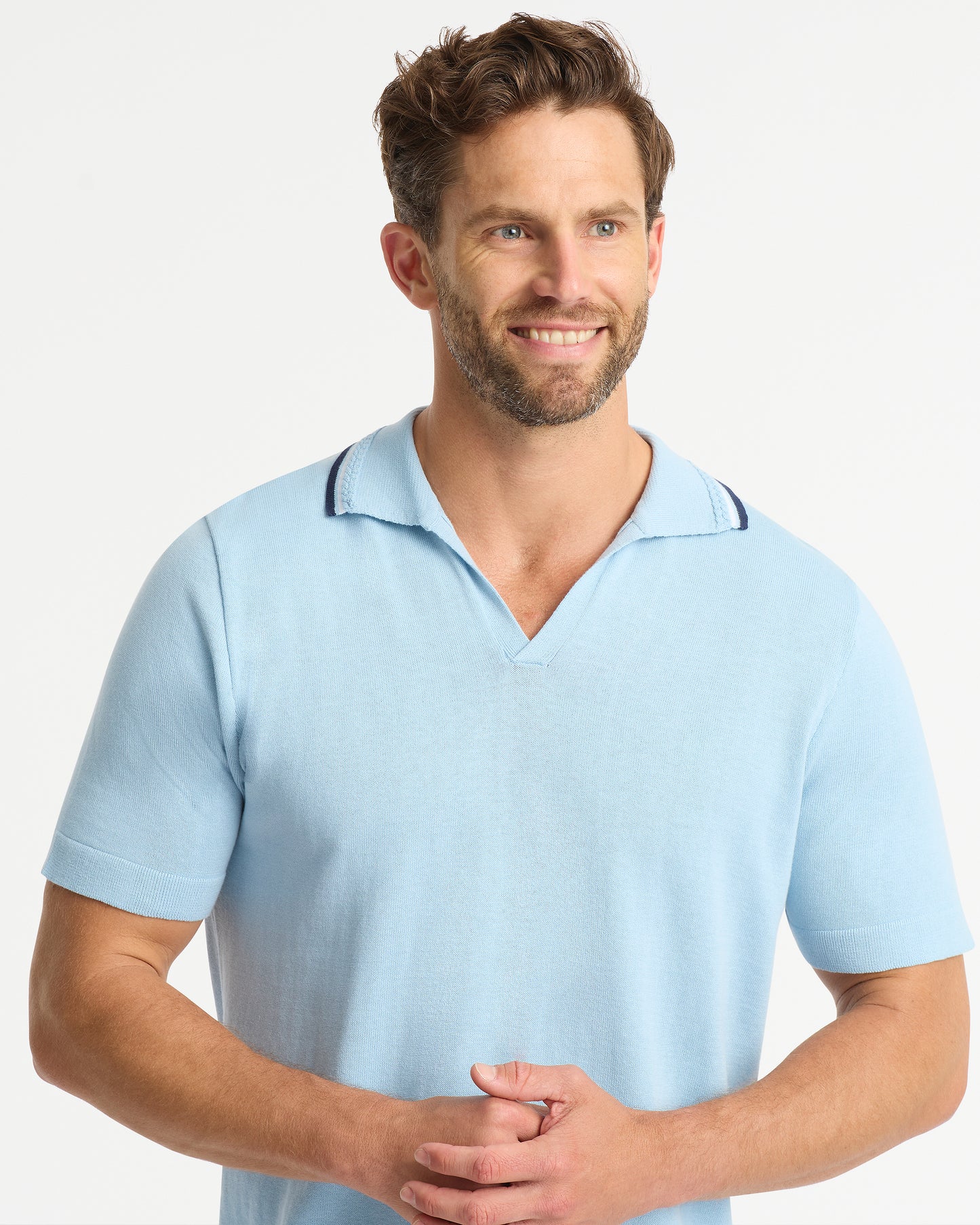 Mens - Earl Knit Polo - Ice
