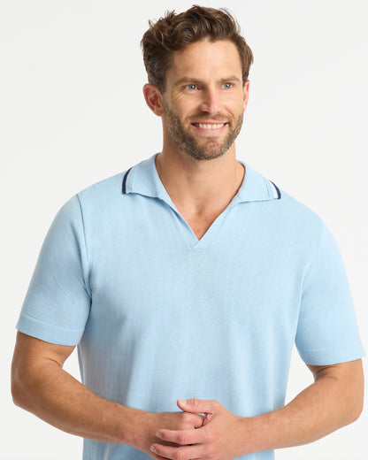 Mens - Earl Knit Polo - Ice