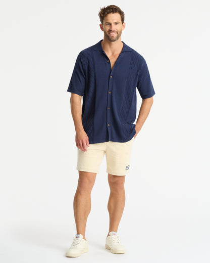 Mens - Hamptons Knit SS Shirt - Navy