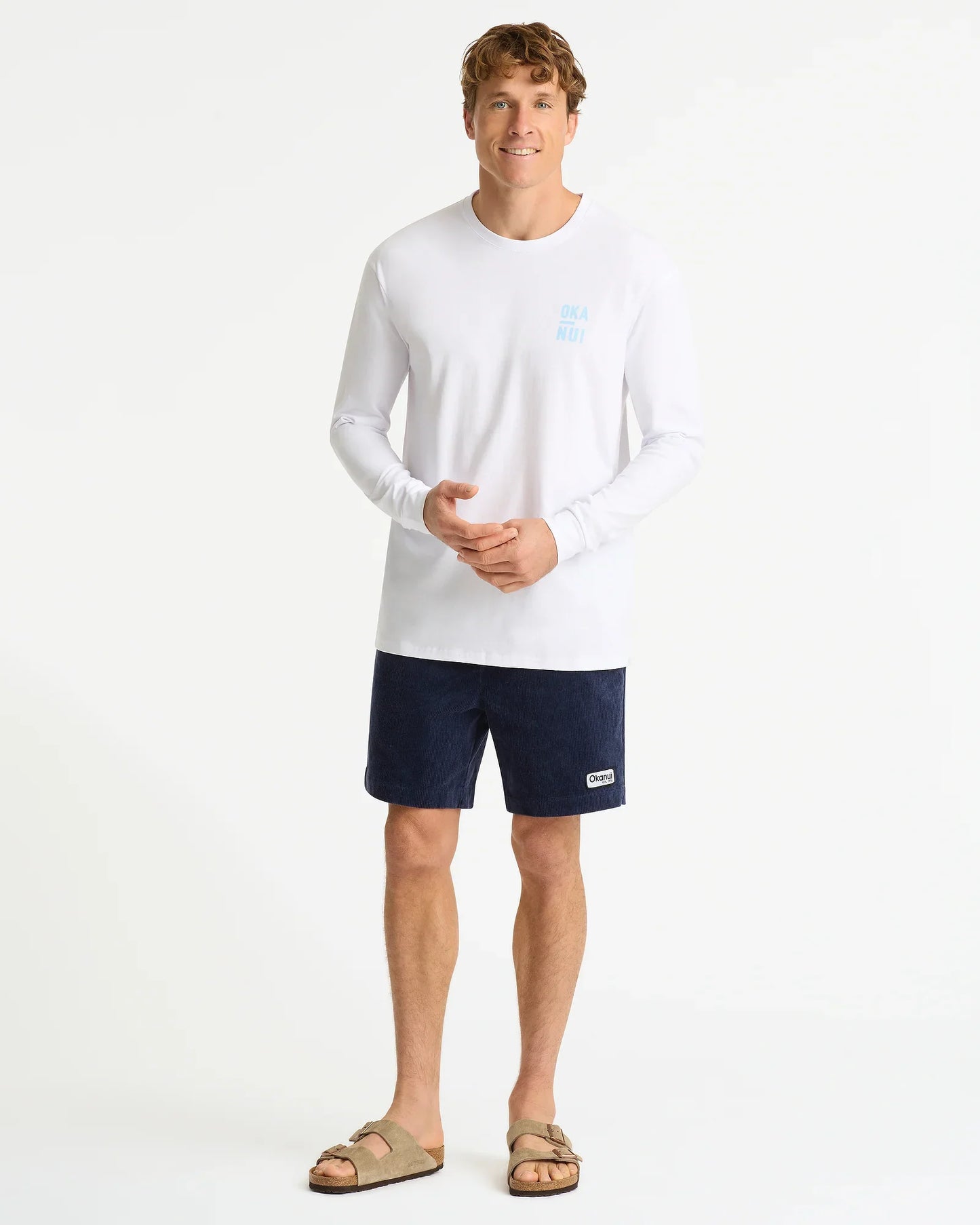 Mens Stack Long Sleeve T'Shirt - White