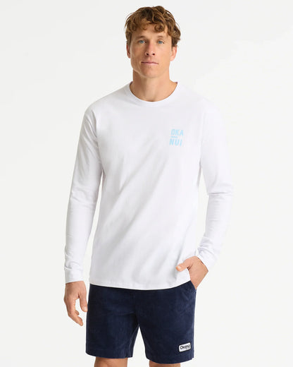 Mens Stack Long Sleeve T'Shirt - White