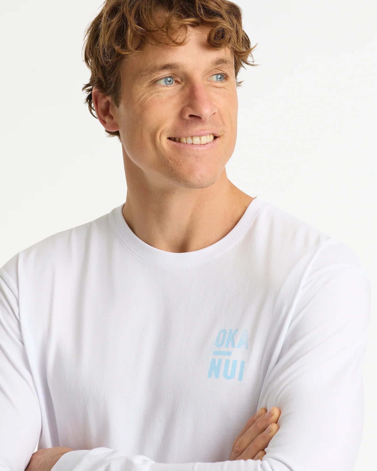 Mens Stack Long Sleeve T'Shirt - White