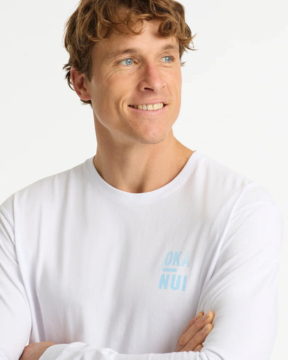 Mens Stack Long Sleeve T'Shirt - White