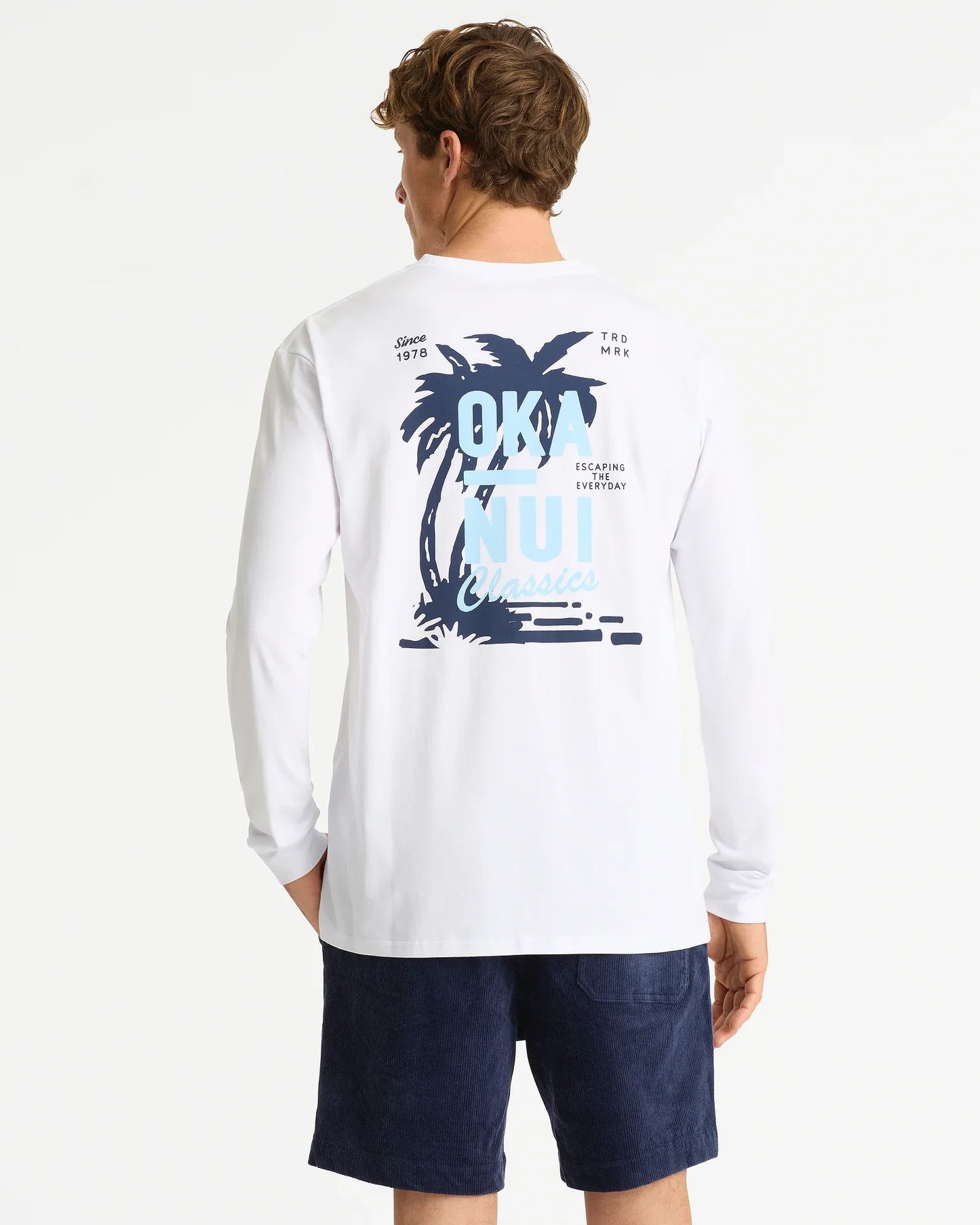 Mens Stack Long Sleeve T'Shirt - White
