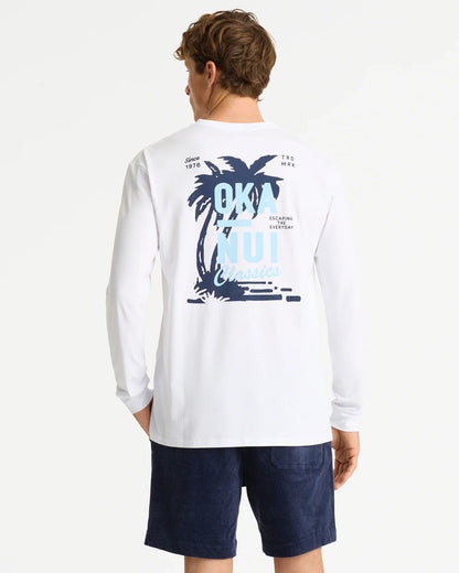 Mens Stack Long Sleeve T'Shirt - White