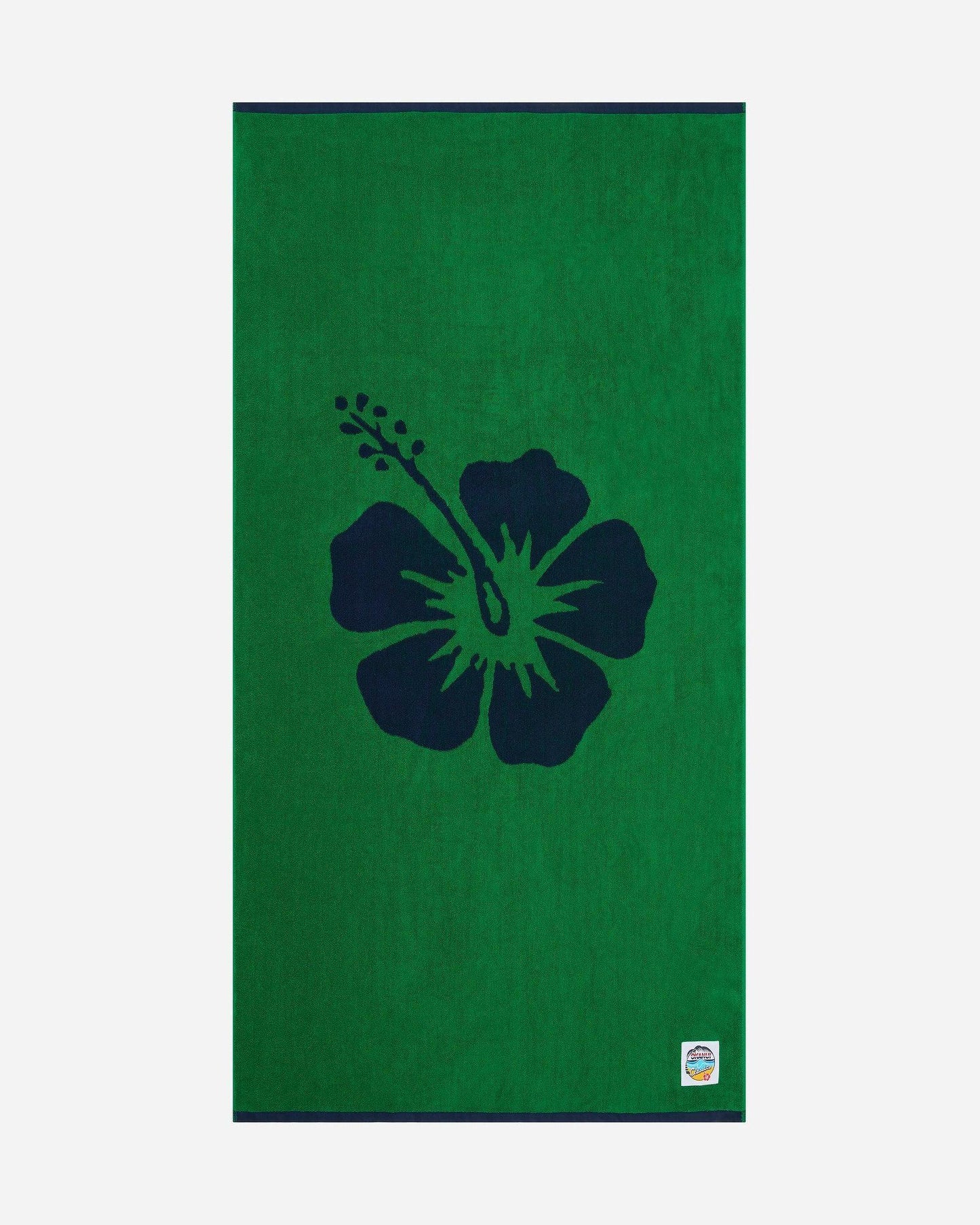 Hibiscus Beach Towel - Emerald Navy