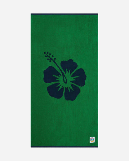 Hibiscus Beach Towel - Emerald Navy