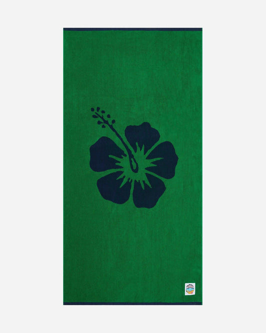 Hibiscus Beach Towel - Emerald Navy