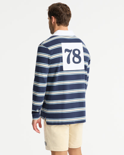 Heritage Rugby Polo - Navy Multi