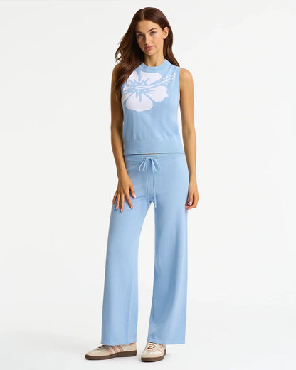 Sloane Knit Vest - Blue White