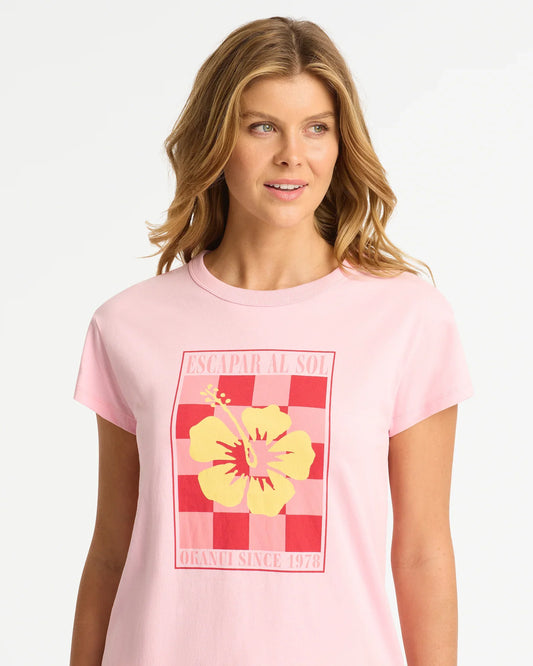 Womens Checkmate Relaxed T'Shirt - Pale Pink