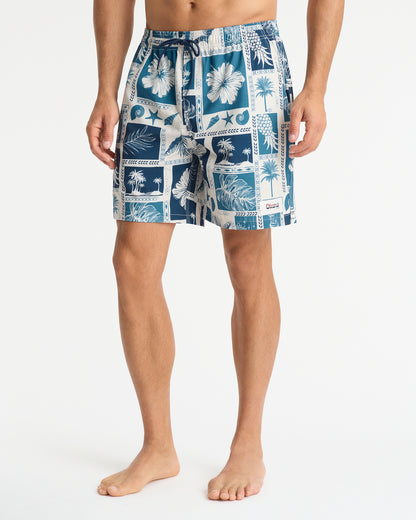 Mens - Stretch Swim Short - Gallery Swim Short - Navy White