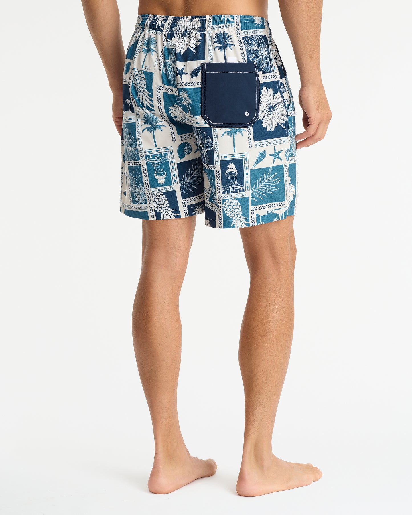 Mens - Stretch Swim Short - Gallery Swim Short - Navy White