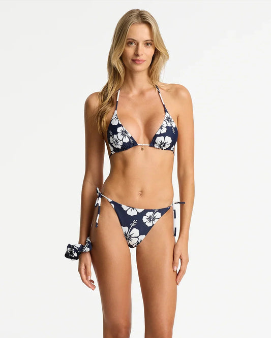 Poseidon Reversible Tie Side Bikini Bottom - Navy White