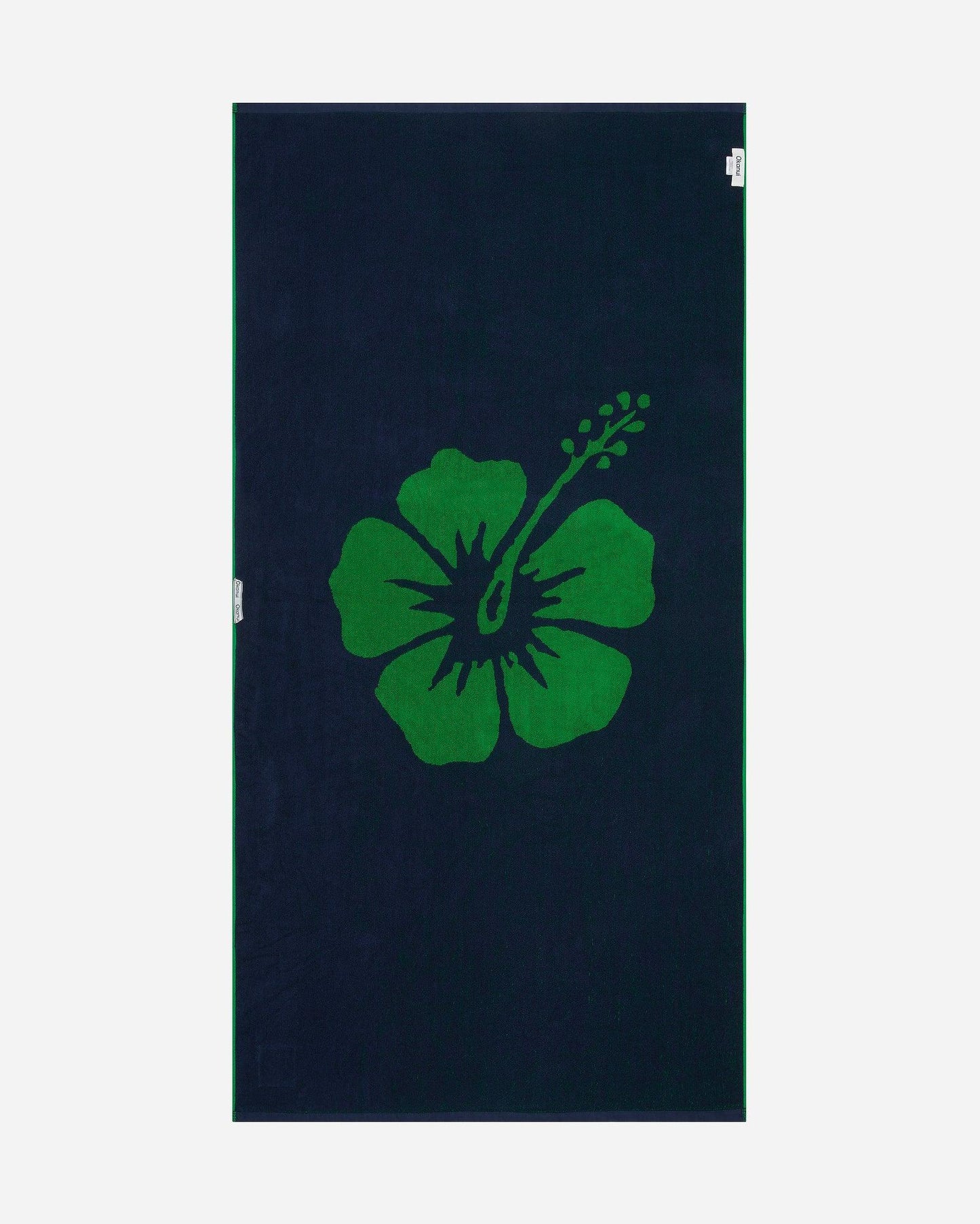 Hibiscus Beach Towel - Emerald Navy