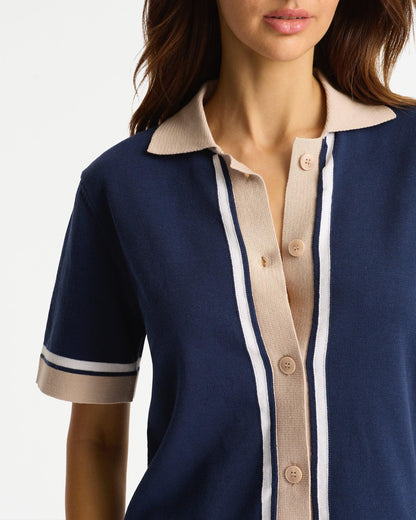 Her Hastings Knit Top - Navy