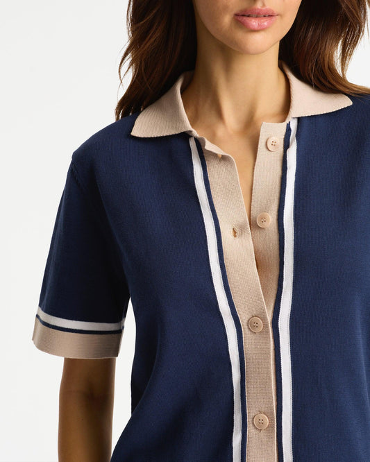 Her Hastings Knit Top - Navy