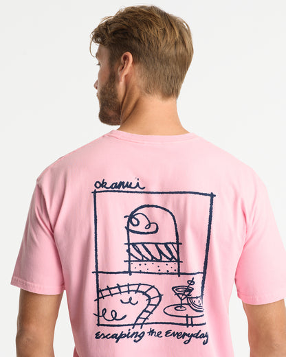 Mens - T-Shirt - Soleil Tee - Washed Pink