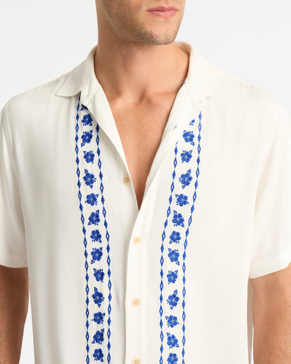 Beach Club Shirt - Dion White Indigo