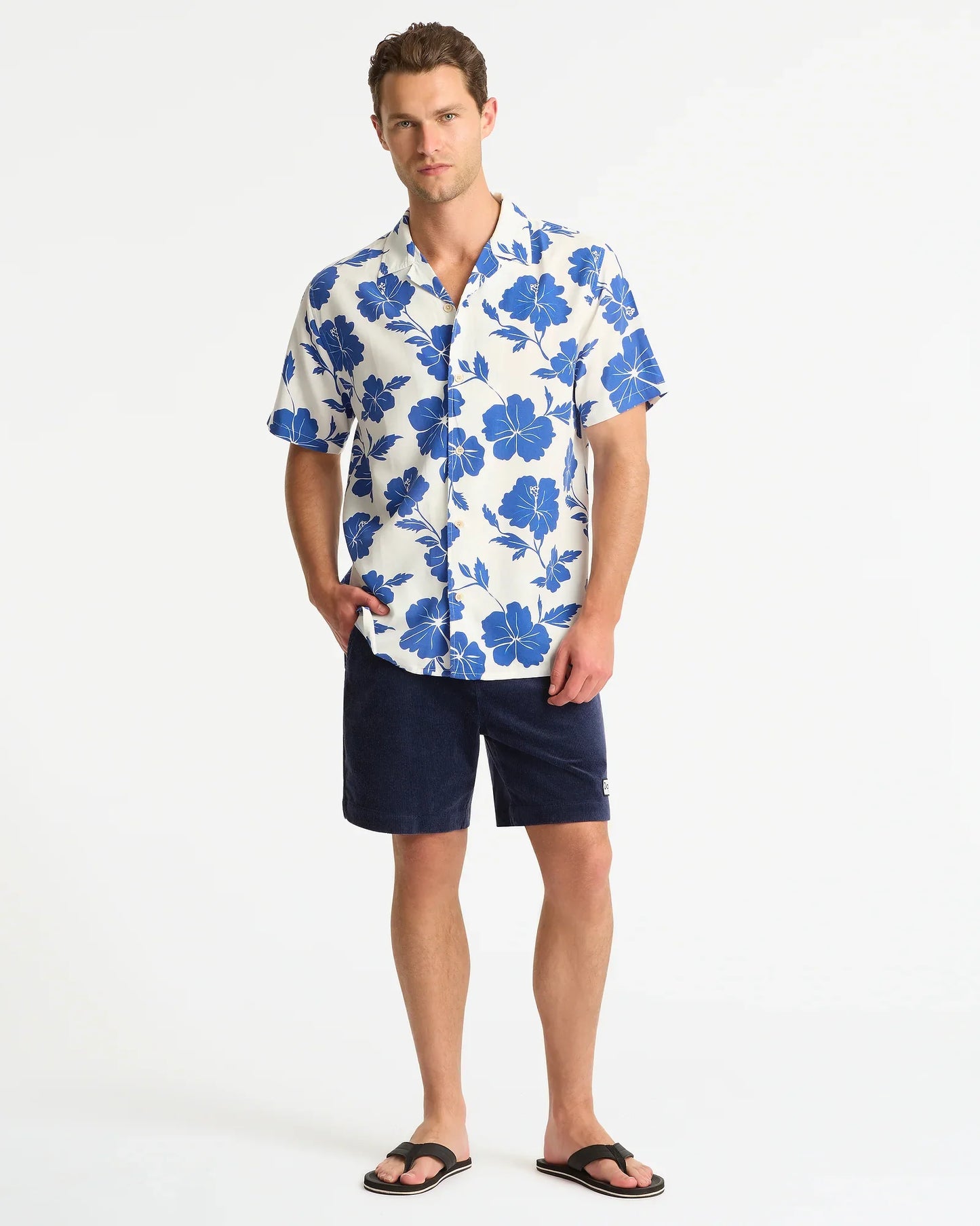 Aloha Shirt - Dalton White Indigo