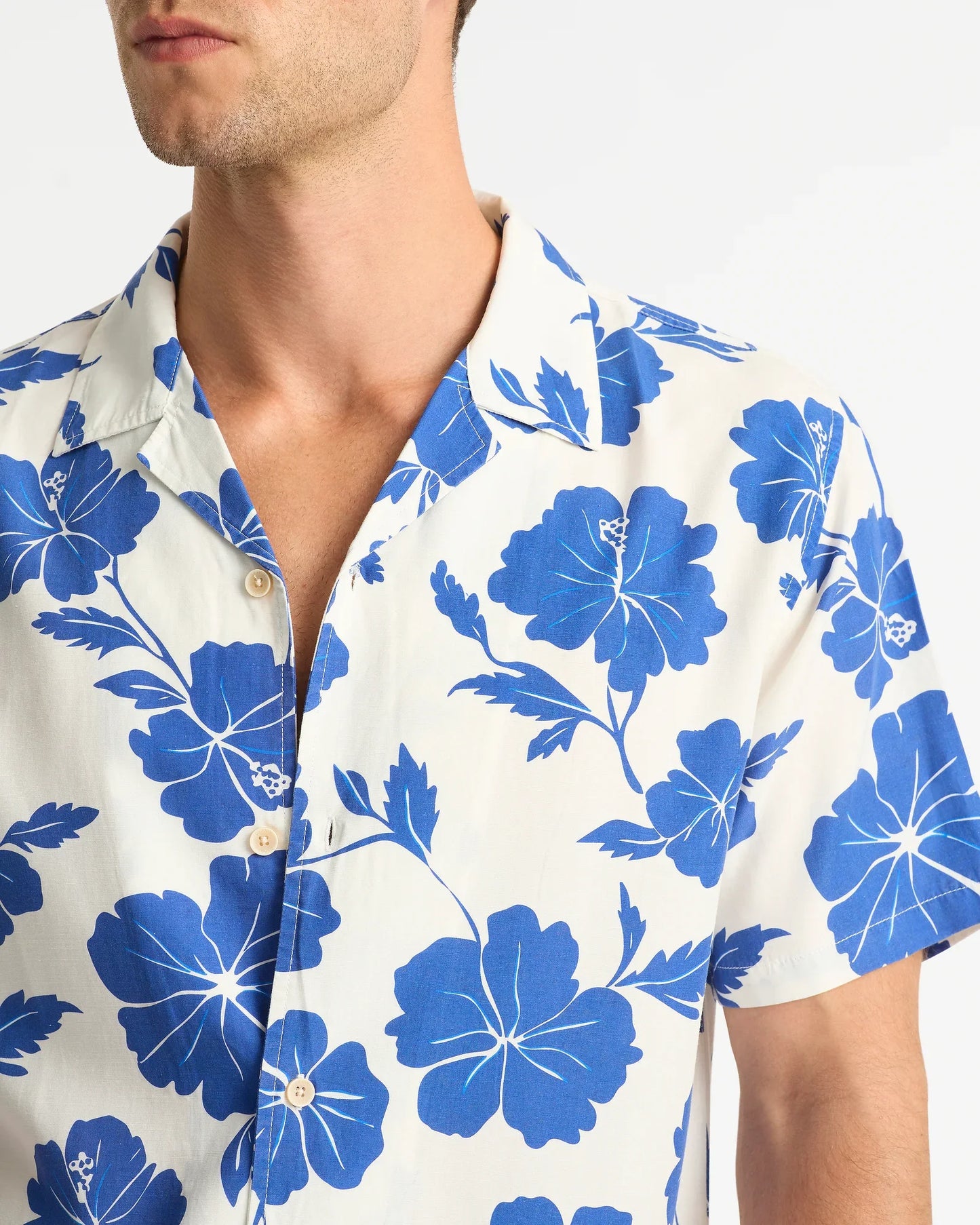 Aloha Shirt - Dalton White Indigo