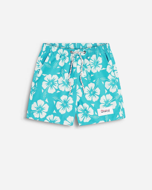 Boys - Swim Short - Hibiscus Aqua