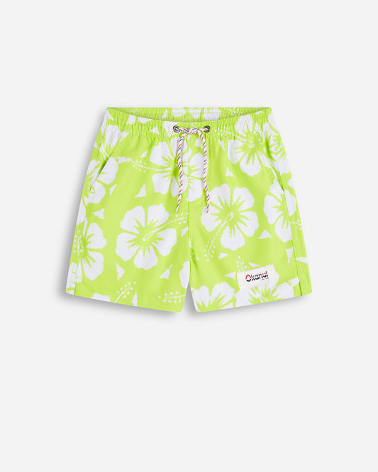 Boys - Swim Short - Hibiscus Washed Lime