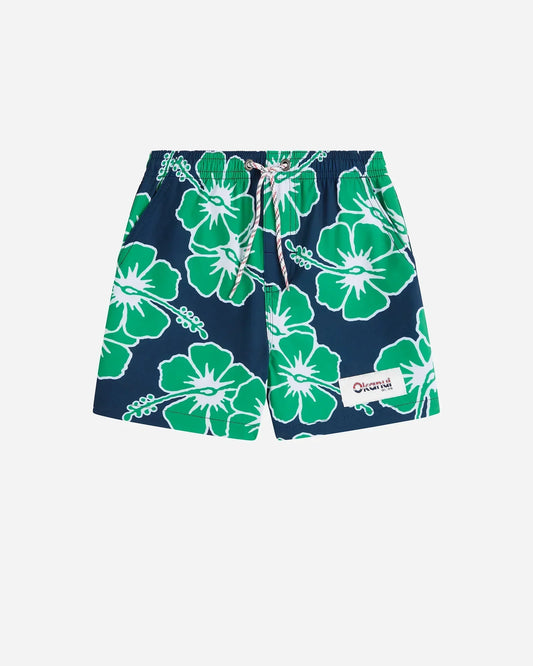 Boys Way Back When Swim Short - Navy Emerald White