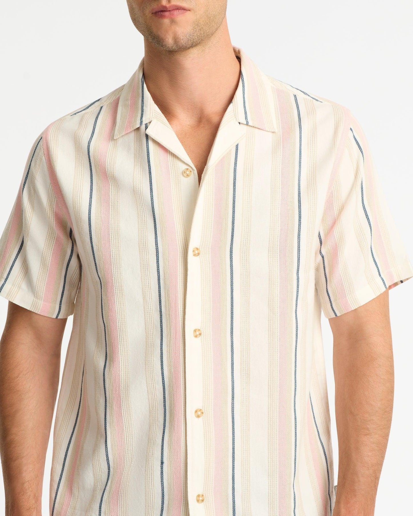 River Stripe Shirt - Natural Pink Stripe